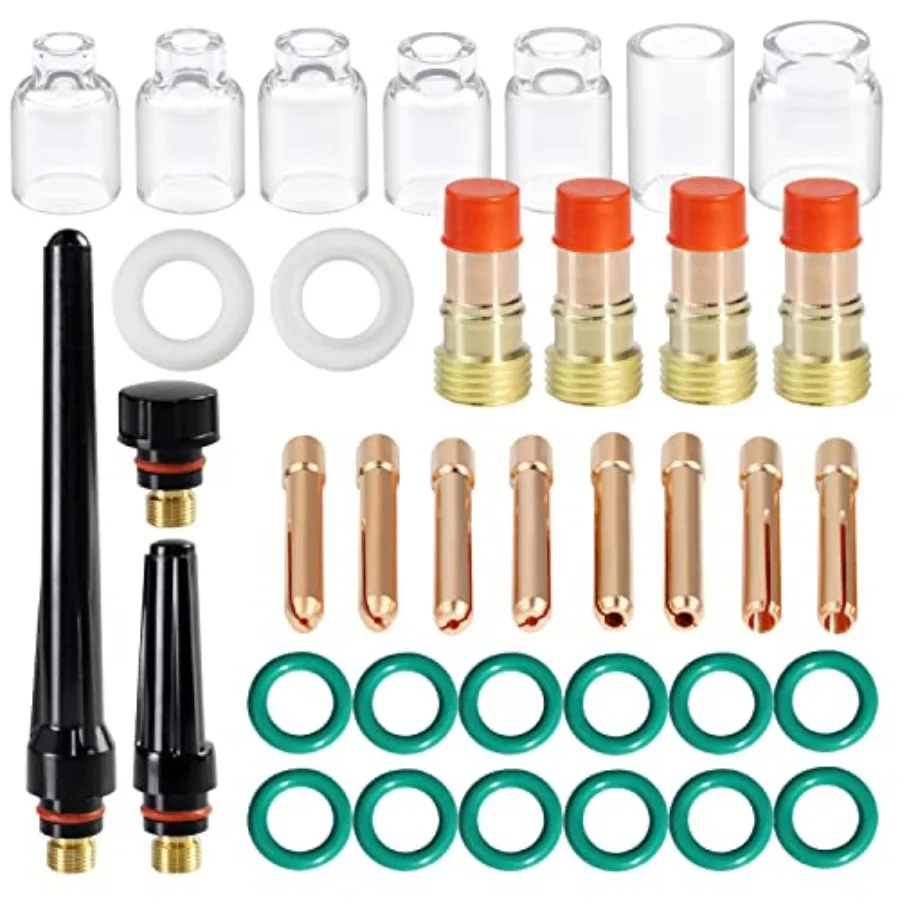 

36pcs TIG Welding Torch Accories Stubby Gas Lens 4#~12# Glass Cup Kit For WP-17/18/26