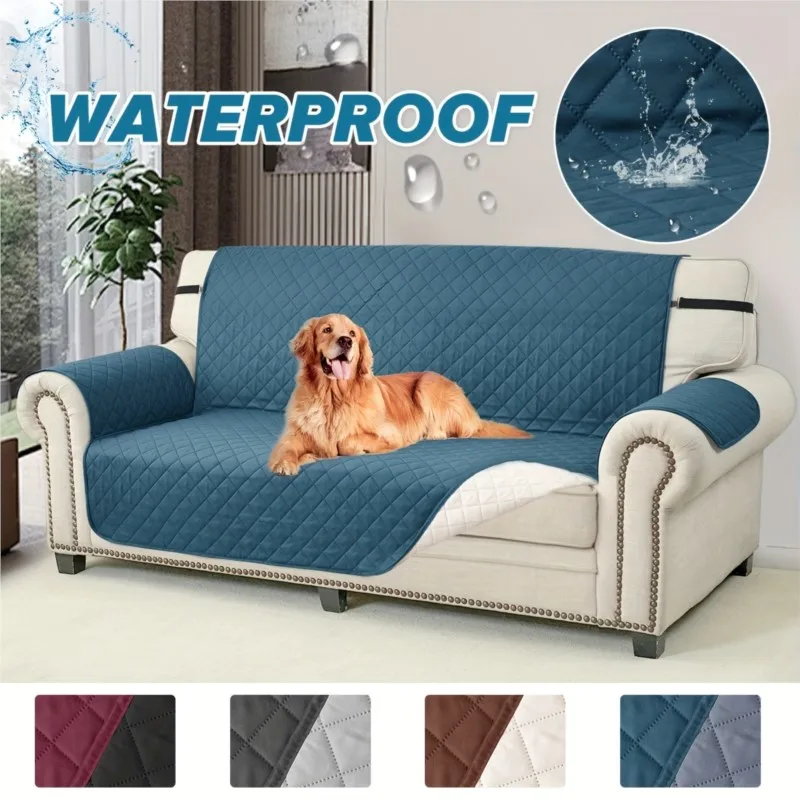 Sofa Covers Waterproof Sofa Slipcovers 1/2/3/4 Seater Non Slip Cover for Kids Pets Washable Sofa Protector with Elastic Strap