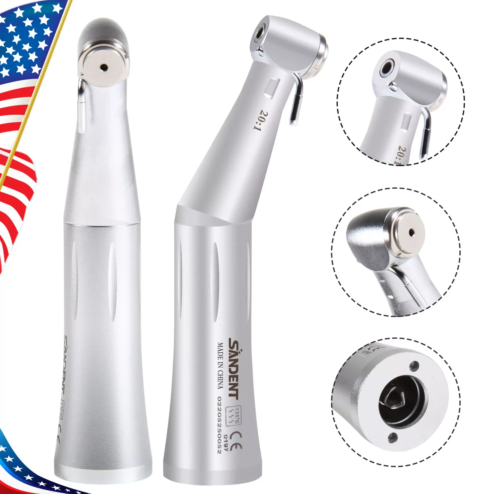 Dental Implant Surgical Handpiece 20:1(Fiber Optic LED) Contra Angle Fit NSK Implant Motor view 3