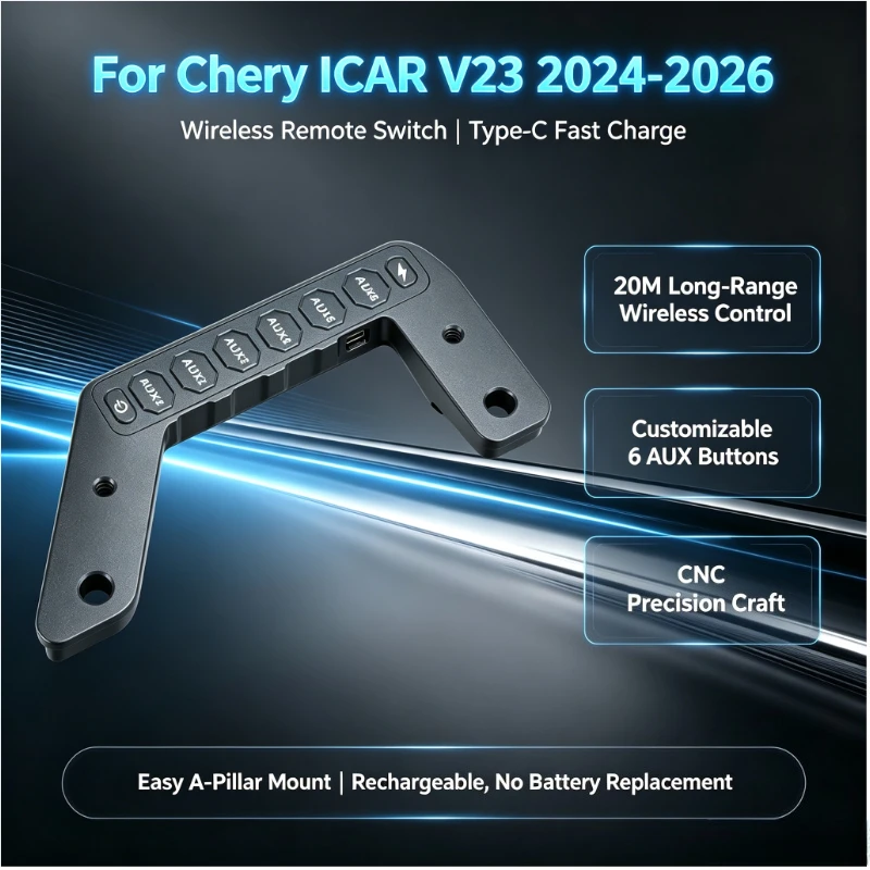 A-Pillar Handle Integrated Switch Led Spotlight Remote Control Switch For Chery iCAR V23 2024-2026 Modification Accessories