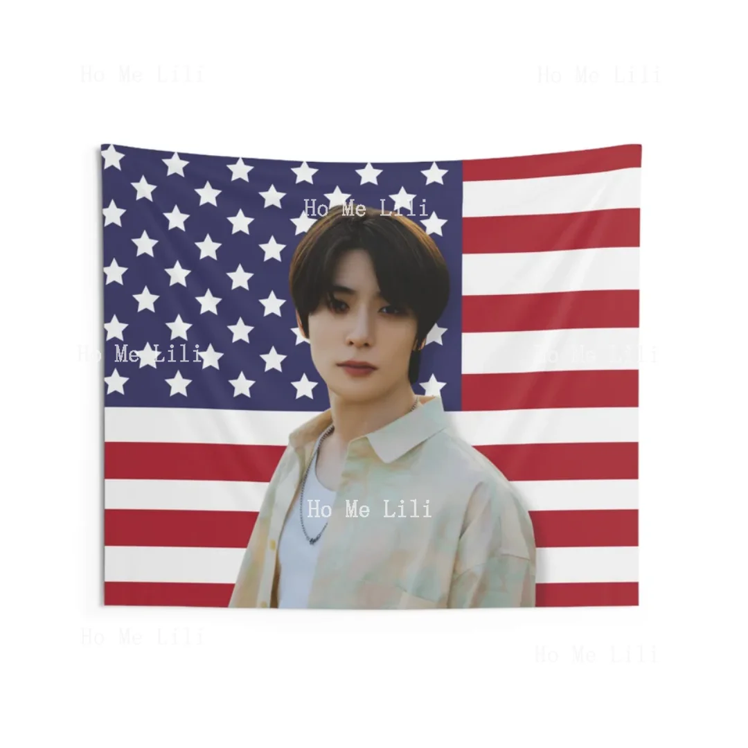 

Гобелен с американским флагом Jaehyun, декор, подарок фанату