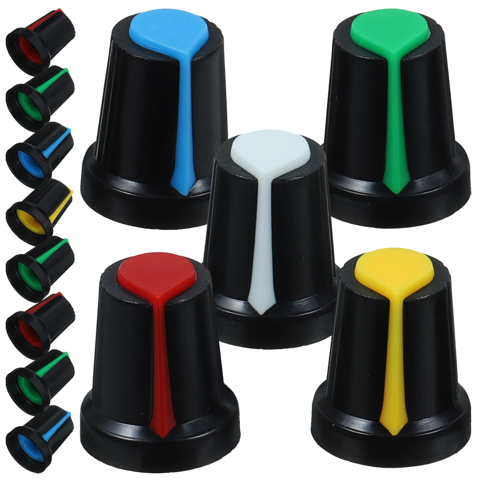 

50pcs Potentiometer Guitar Bass Control Guitar Potentiometer Caps Amp Caps Volume Electric 6mm Shaft Plastic Replacement Parts