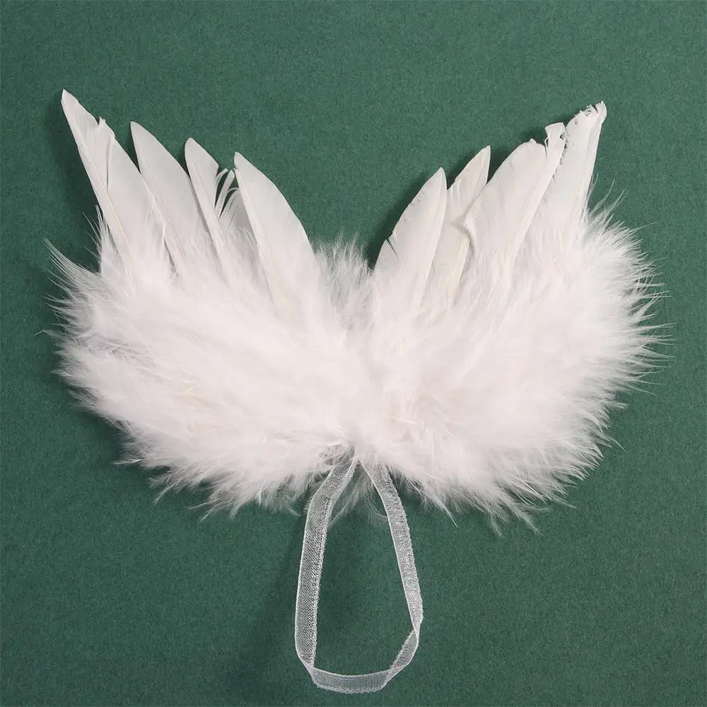 Lovely Vintage White Party Wedding Angel Wings Christmas Tree Decor Feather Wing Hanging Ornament