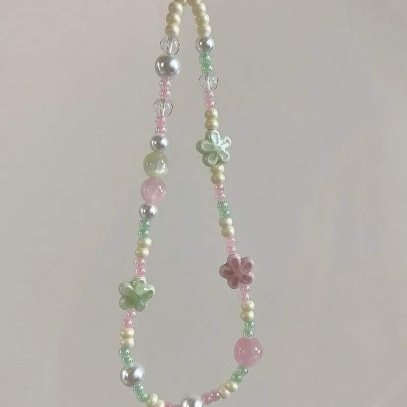 

1 Piece Cute Girl Handmade Beaded Phone Strap Crystal Charm Lanyard for CCD Camera Cellphone Kawaii Pendant Keychain Accessory