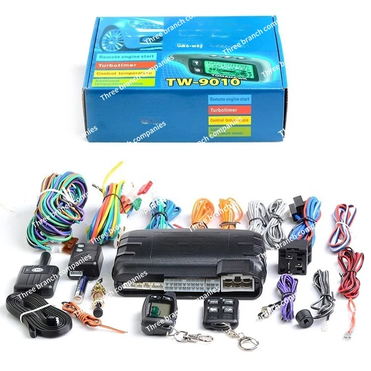 Automotive electronic two-way car alarm system with remote starter alarm car system