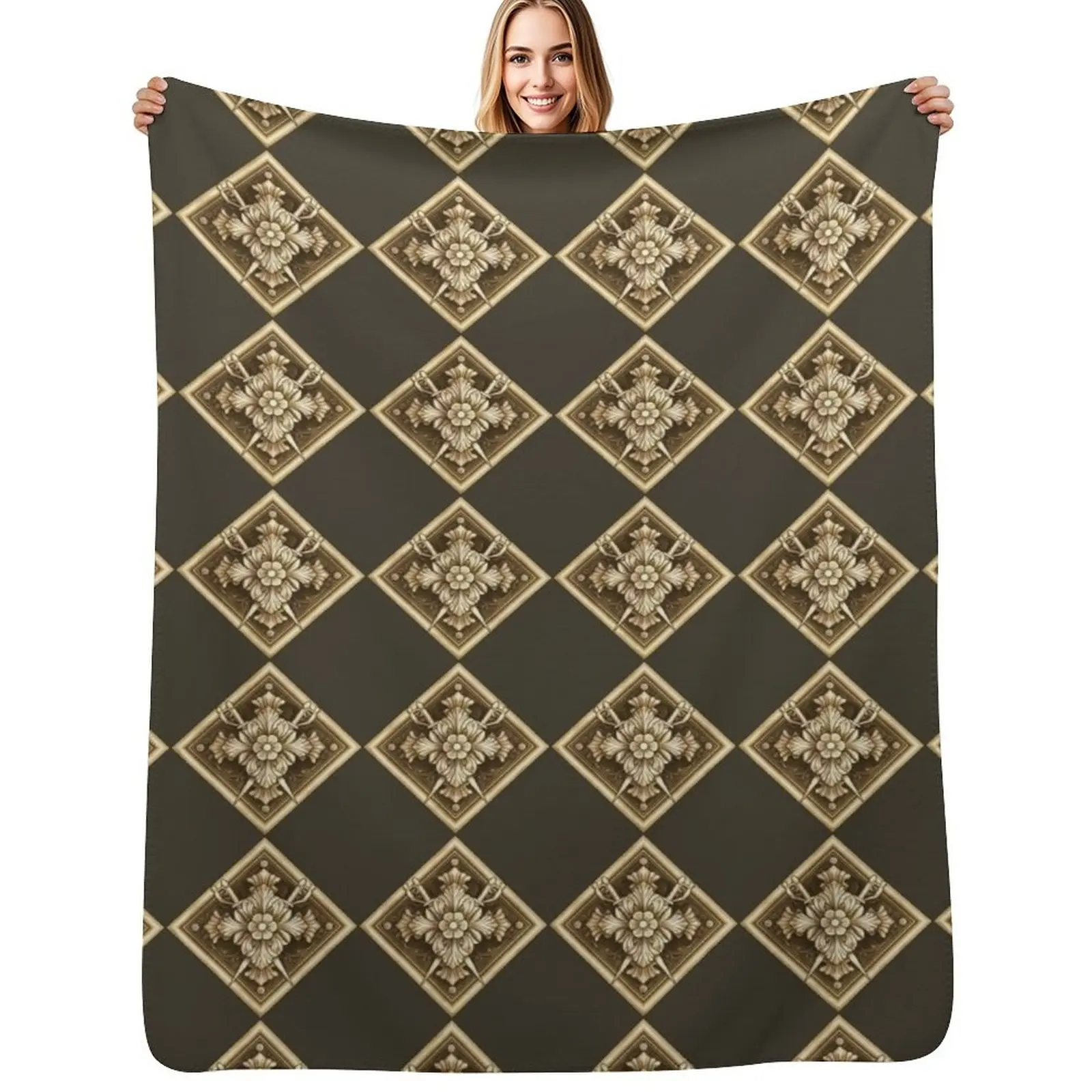 

(Dark) House Dimitrescu Crest - Gold Throw Blanket christmas gifts manga Sofa Throw Kid'S Blankets