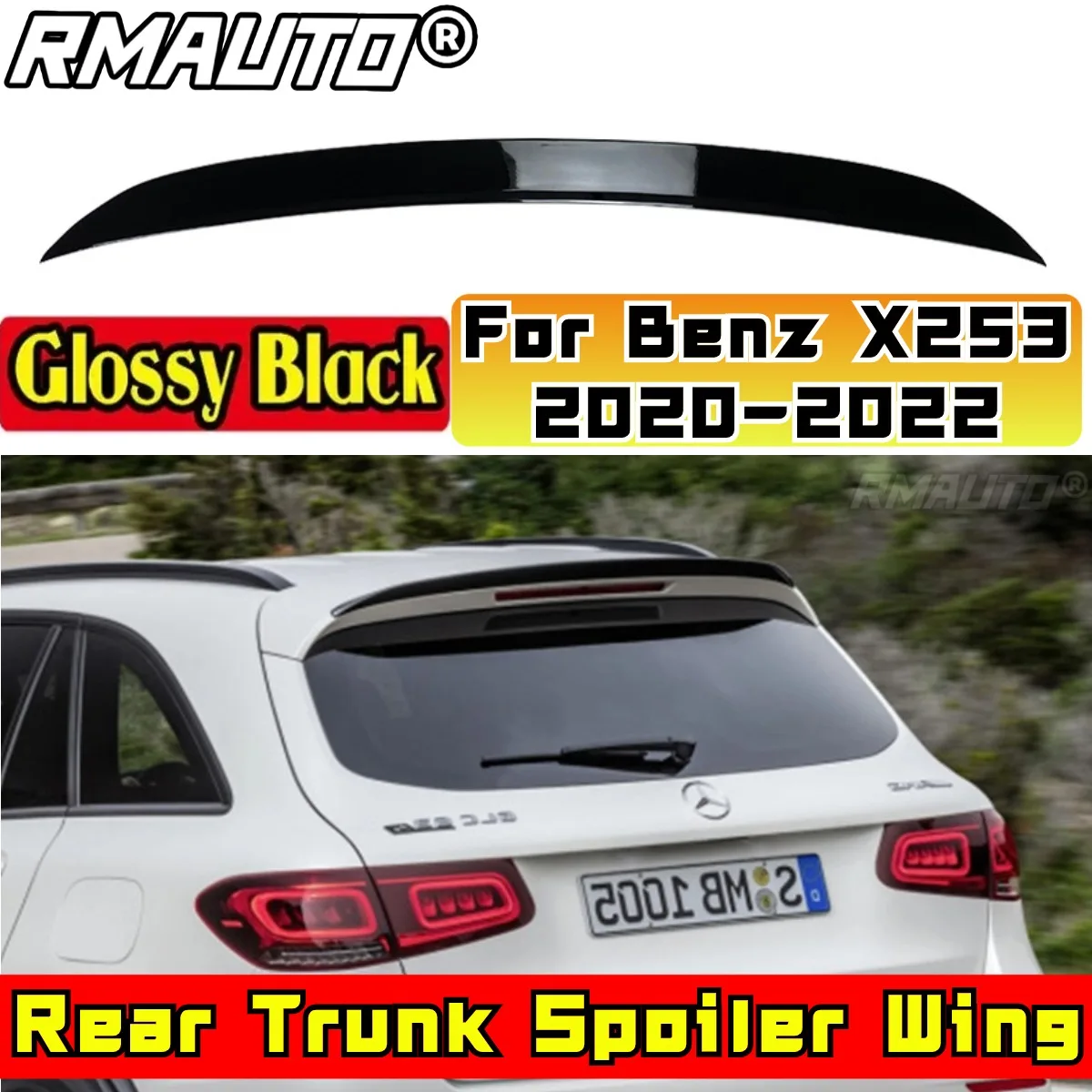 

Car Rear Roof Spoiler Body Kit Car Rear Spoiler Wing For Mercedes Benz GLC Class X253 GLC250 GLC350 2020-2022 Tunning Part