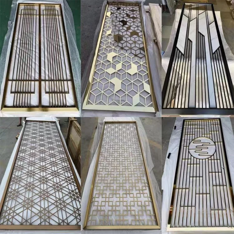 

Stainless steel screen simple entrance entrance living room screen partition hotel sales office stainless steel screen partition