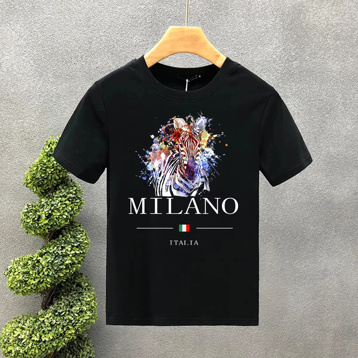 

2026 Luxury Ltaly Hot Stamping Hot Letters New Simple Zebra Printing 2023 T-shirt Men and Women Same Style Top Short Sleeves