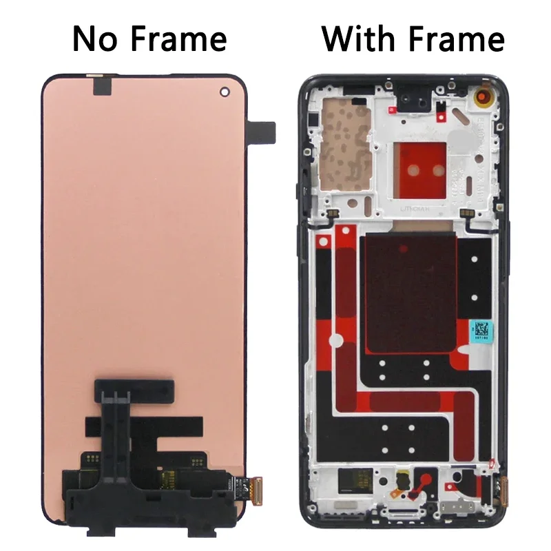 Original AMOLED Display Screen for OnePlus 9 LE2113 LE2111 Replacement, Lcd Display Digital Touch Screen with Frame for 1+9