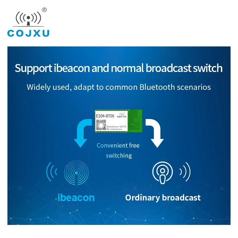 COJXU E104-BT06 BLE4.2 Bluetooth Wireless Module 2400-2483.5MHz 3dBm 80m Range Range 3.3V UART GPIO BLE Module