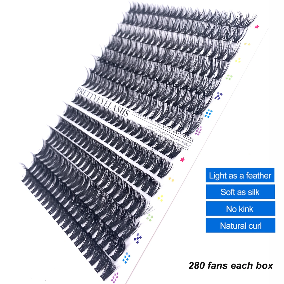 280 Fans DIY Hand Made Eyelash Extension Segmented Flase Lashes Dramatic Lash Bundles Soft Ribbon Strip Eyelashes Makeup Lashes