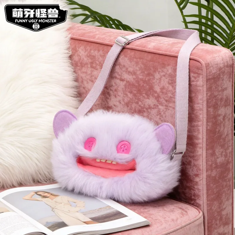 Fuggler Plush Crossbody Bag Cartoon Cute Tooth Monster Big Head Series Purple Laughter Ugly Funny Storage Bags Portable Gifts