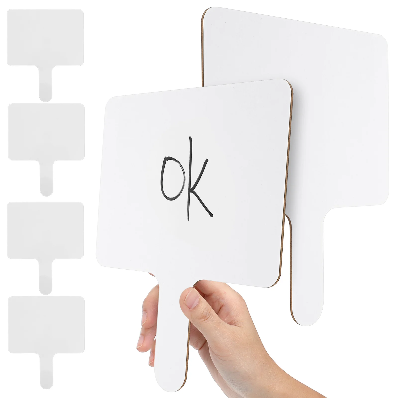 

6pcs Handheld Wooden Whiteboard Dry Erase Rewritable Boards for Classroom Office Small Blank Diy Writing Portable Students