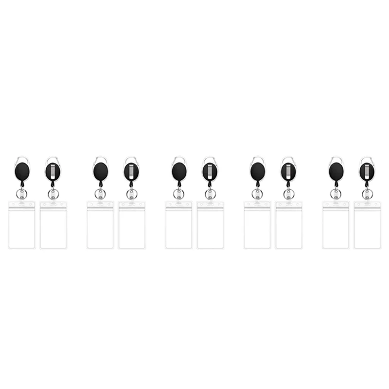 

10 Pcs Badge Tether With Clips Retractable Badge Reel Carabiner Reel Clip Card Holders For ID Card Key Badge Holder