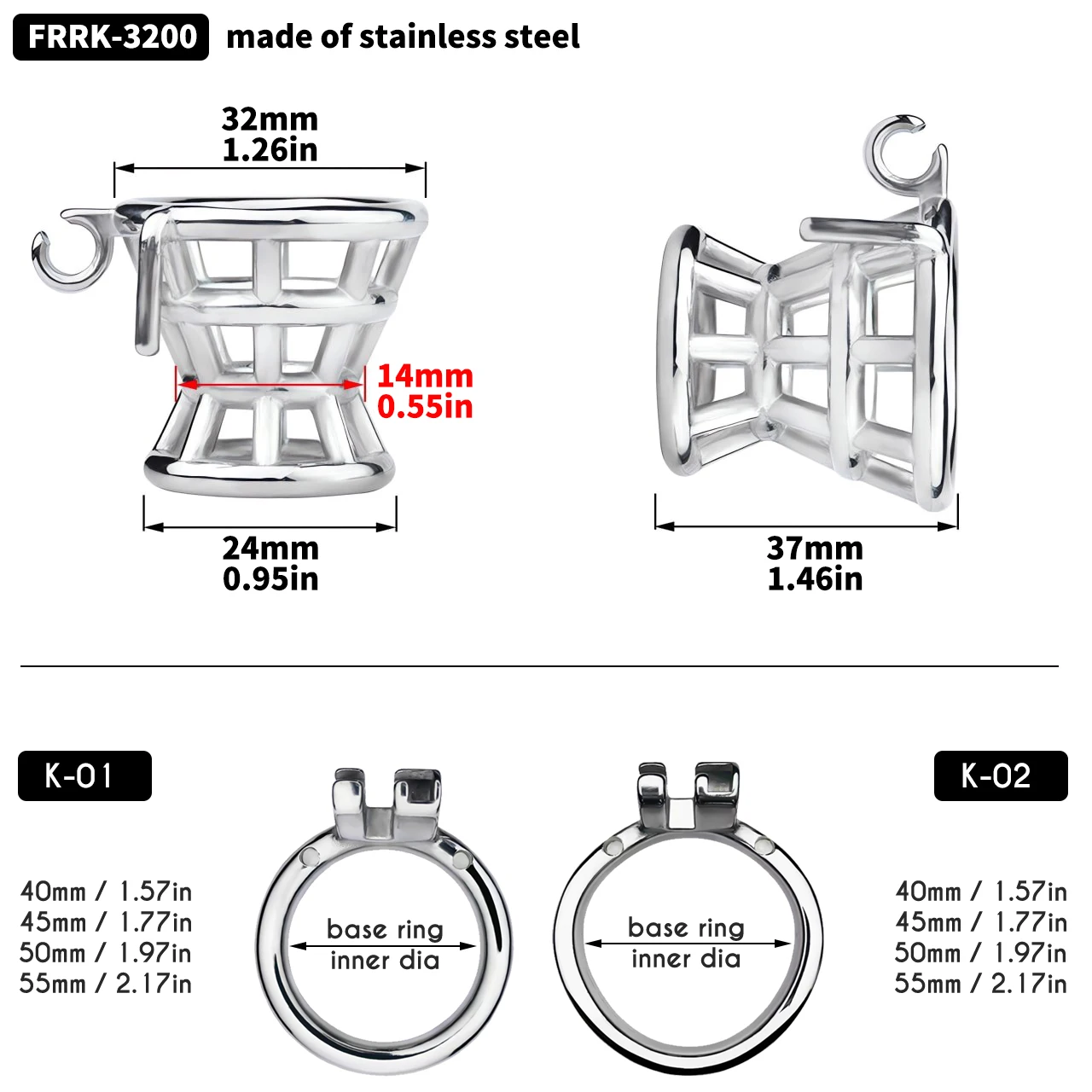 FRRK Negative Chastity Basket Metal Cage Stainless Steel Cuckold Lockdown Penis Chastity Device Sleeve Circle Ring Lock Cock Toy