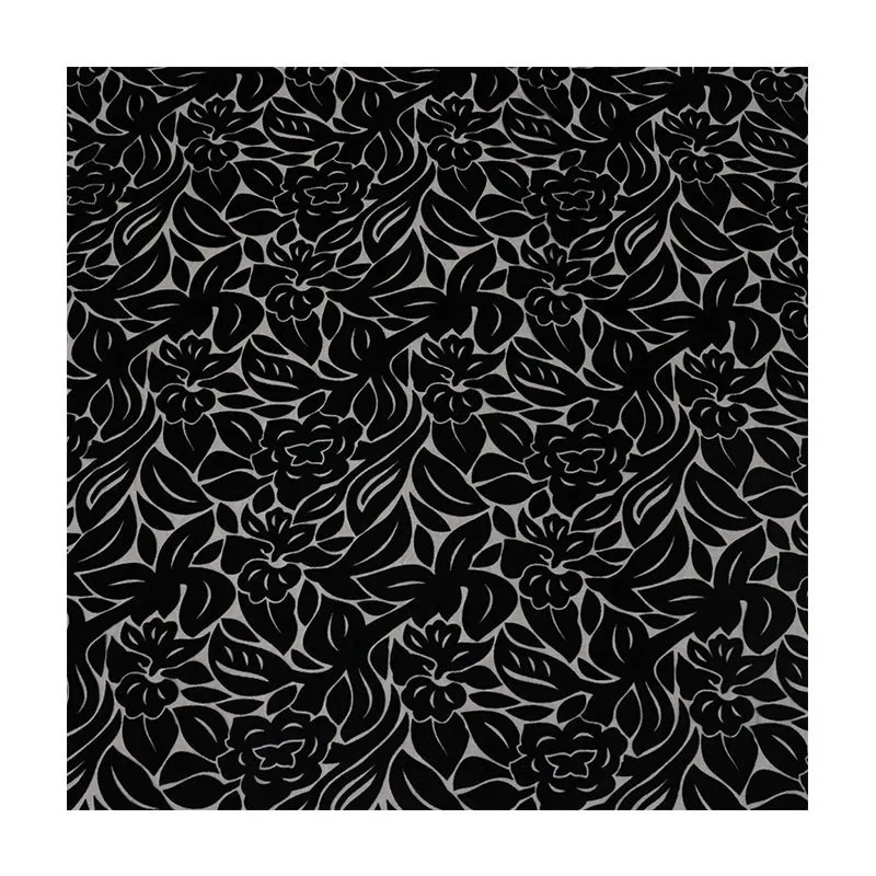 ชุดนอนผ้าไหมวิสโคสลายดอกไม้สีเดียวแบบทอผ้ากำมะหยี่และผ้าไหมไหม้แบบกี่เพ้า