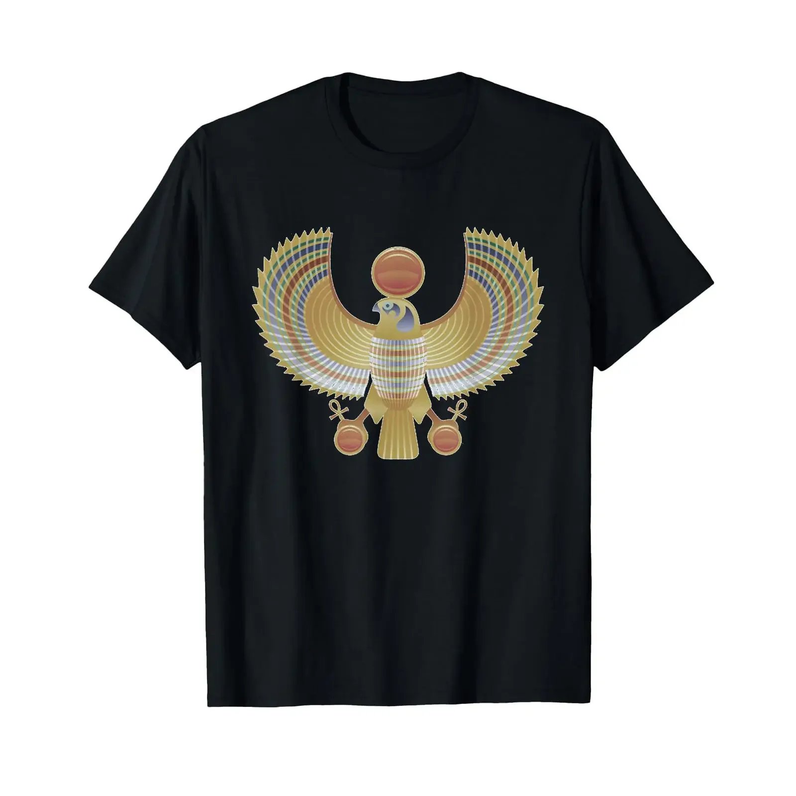 Ancient Egyptian God Horus T Shirt Kemetic Heru vintage Washed homme fashion Unisex Top For Everyday Wear Breathable Stretched