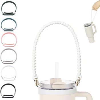 Asa para botella de agua, soporte para botella de agua, correa de silicona suave y duradera para la mayoría de botellas de 8-40oz, accesorios para tazas