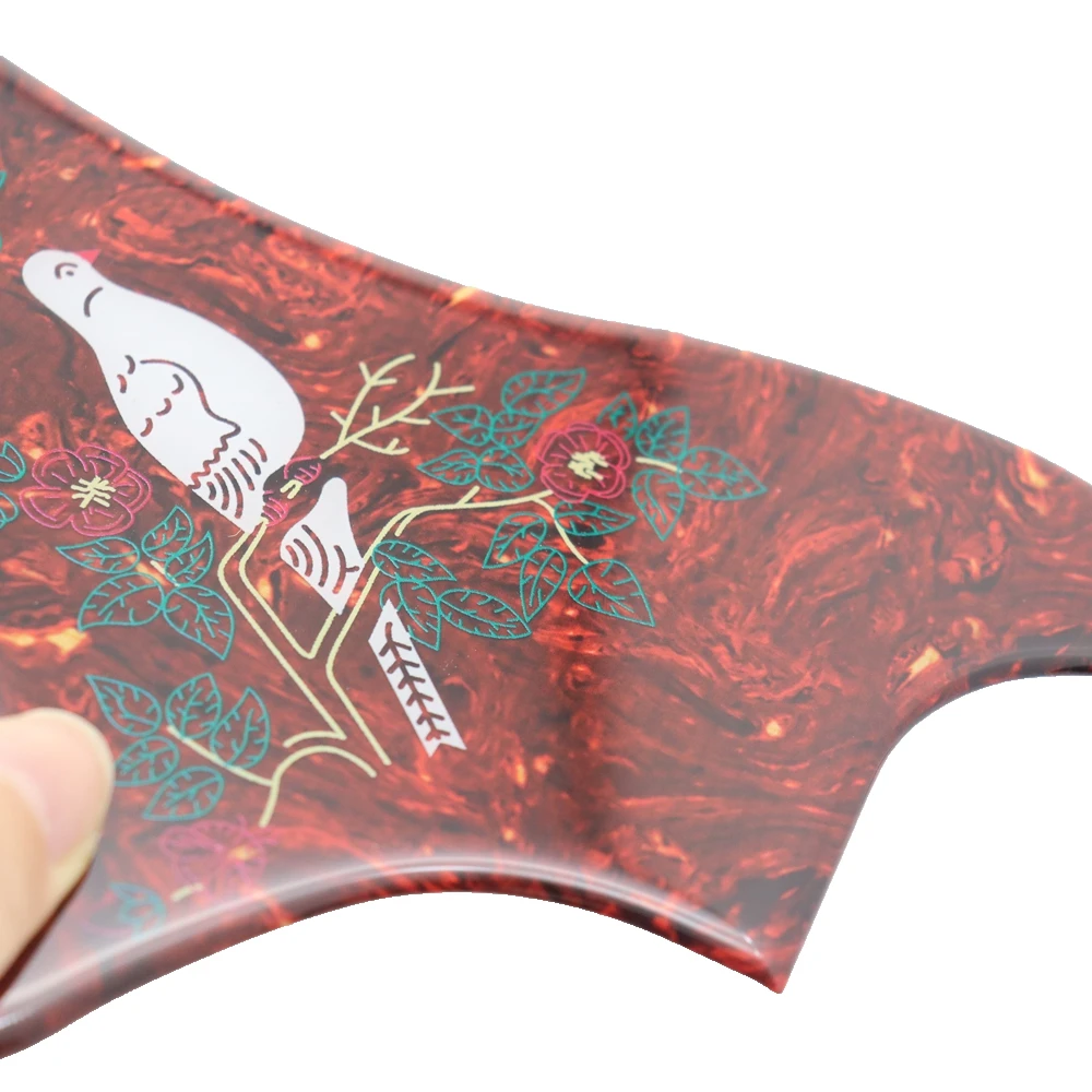 1R Pigeon Flower Kristall-Epoxidharz Gitarren-Schlagbrett Elastische Weiche Gummi-Kratzschutzplatte für Folk-Akustikgitarre – Detail 13