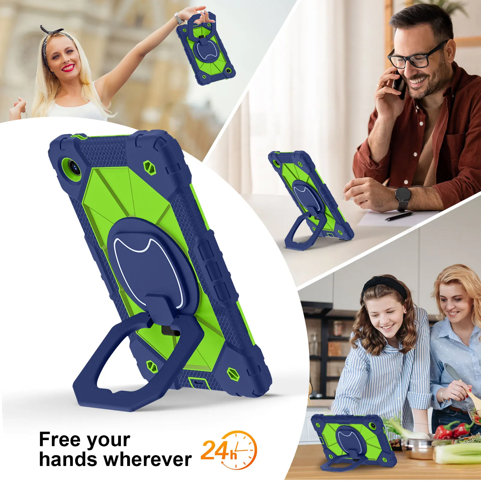 Urocze etui dla dzieci na tablet Lenovo Tab One 8.7 cala K9 TB305FU 2025, wytrzymałe, pancerne, z podstawką, odporne na wstrząsy i uderzenia. — zdjęcie produktu 5