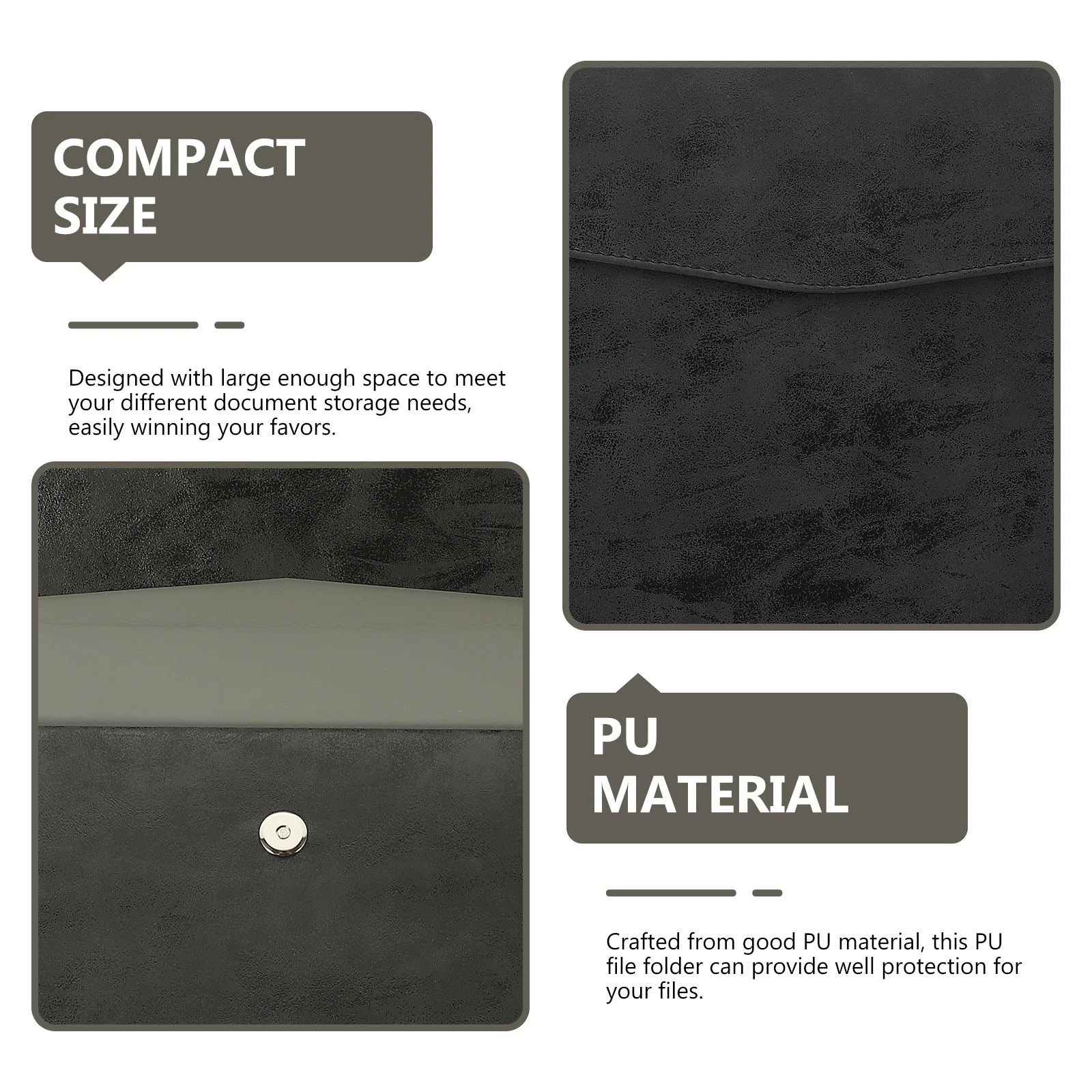 

Pu Holder A4 Organizer Snap Closure Portable Pouch Supply Travel Bag Document Storage Folder Pu Folder Office Holder School File
