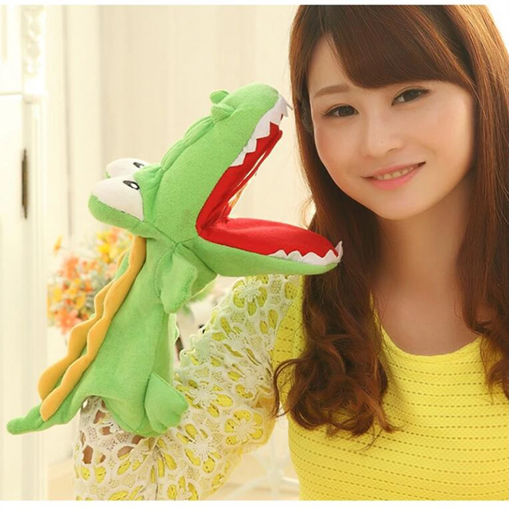 Shark กบจระเข้ตุ๊กตาหุ่นมือ Boneka Mainan