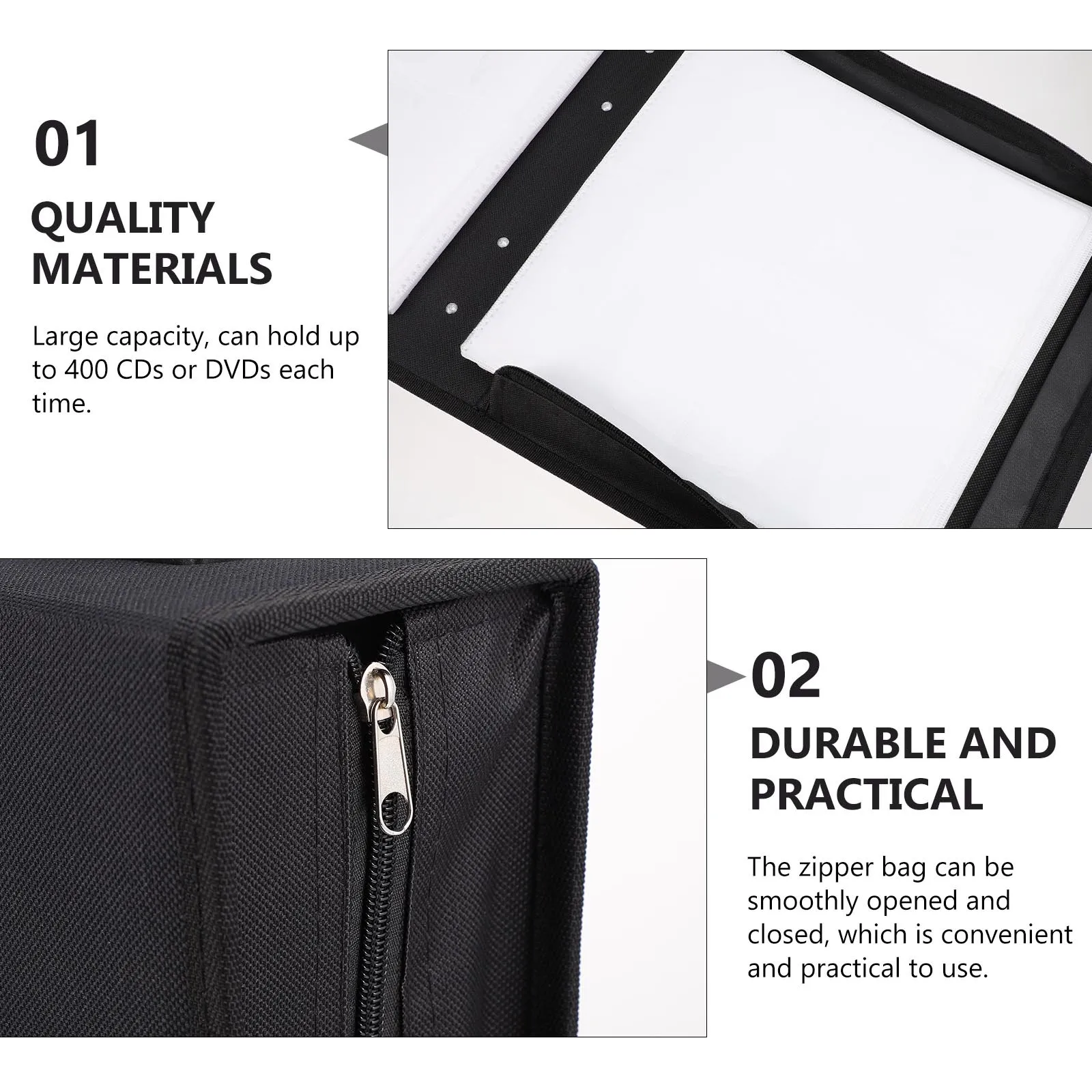 

240 Capacity Cd Dvd Case Holder Portable Oxford Cloth Storage Organizer for Movie Game Music Lovers Dvd Cd Bag