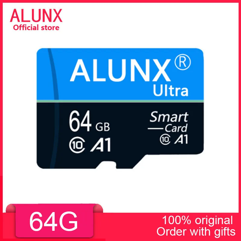 ALUNX Micro Card TF SD Memory Card Class 10 64 GB U3 4K High Speed Flash Memory Card C10 32G 64G for Xiaomi Huawei Samsungu Etc