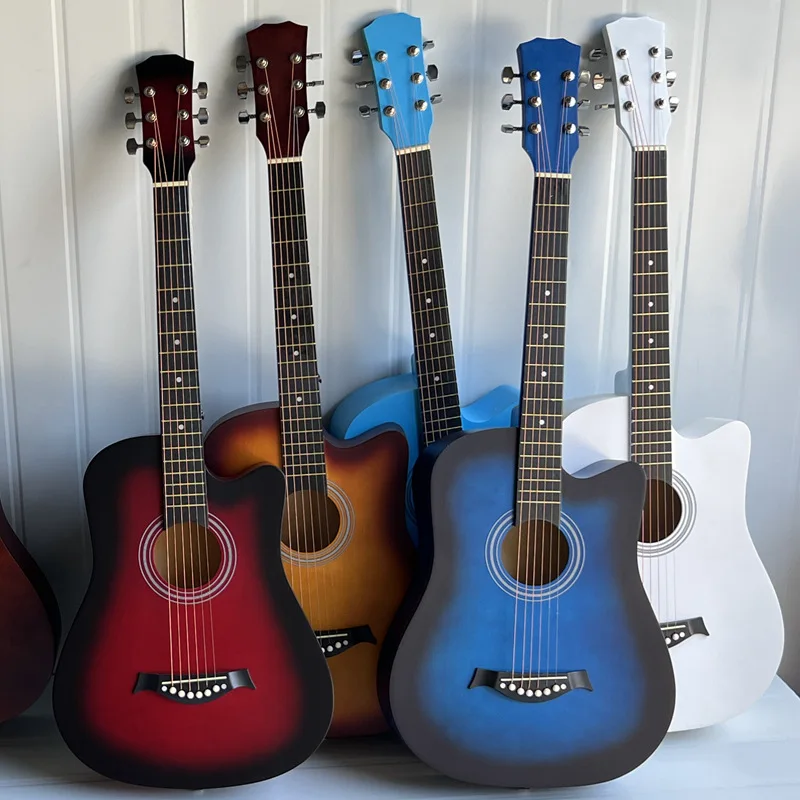 

38-Inch Folk Acoustic Guitar Beginner Introduction To Guitar Practice Student Guitar Gifts Musical Instrument