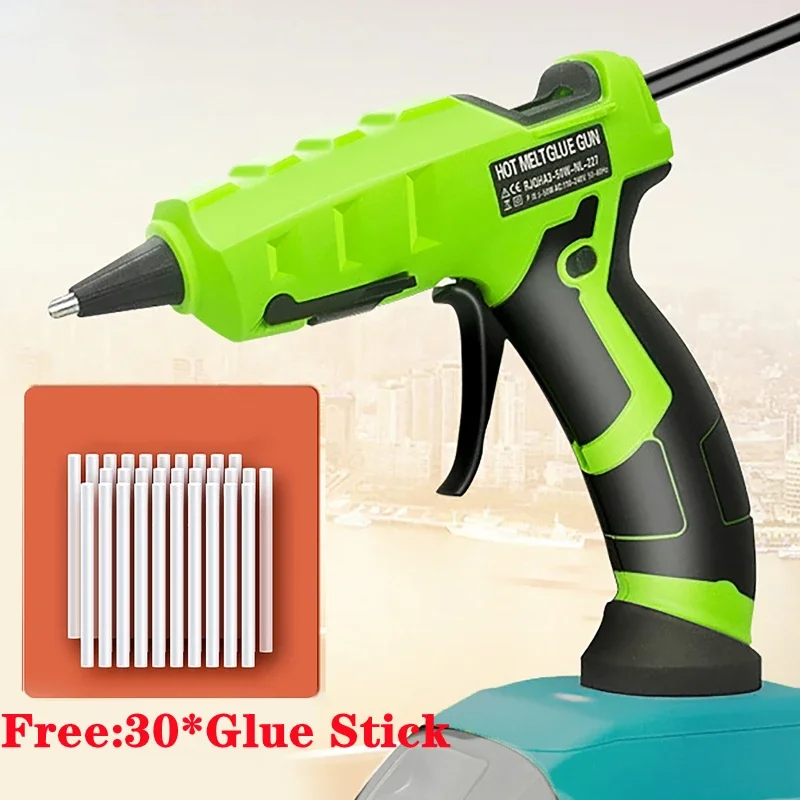 

Wireless Professional Hot Melt Glue Gun with 30pcs 7mm Glue Stick Li-ion Battery Home DIY Repair Tool For Makita Lithium Battery