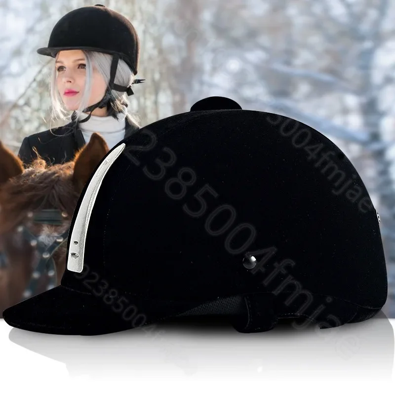 Retro style horse equipment, knight riding hat, English men's and women's suede riding helmet, riding hat, equestrian hat