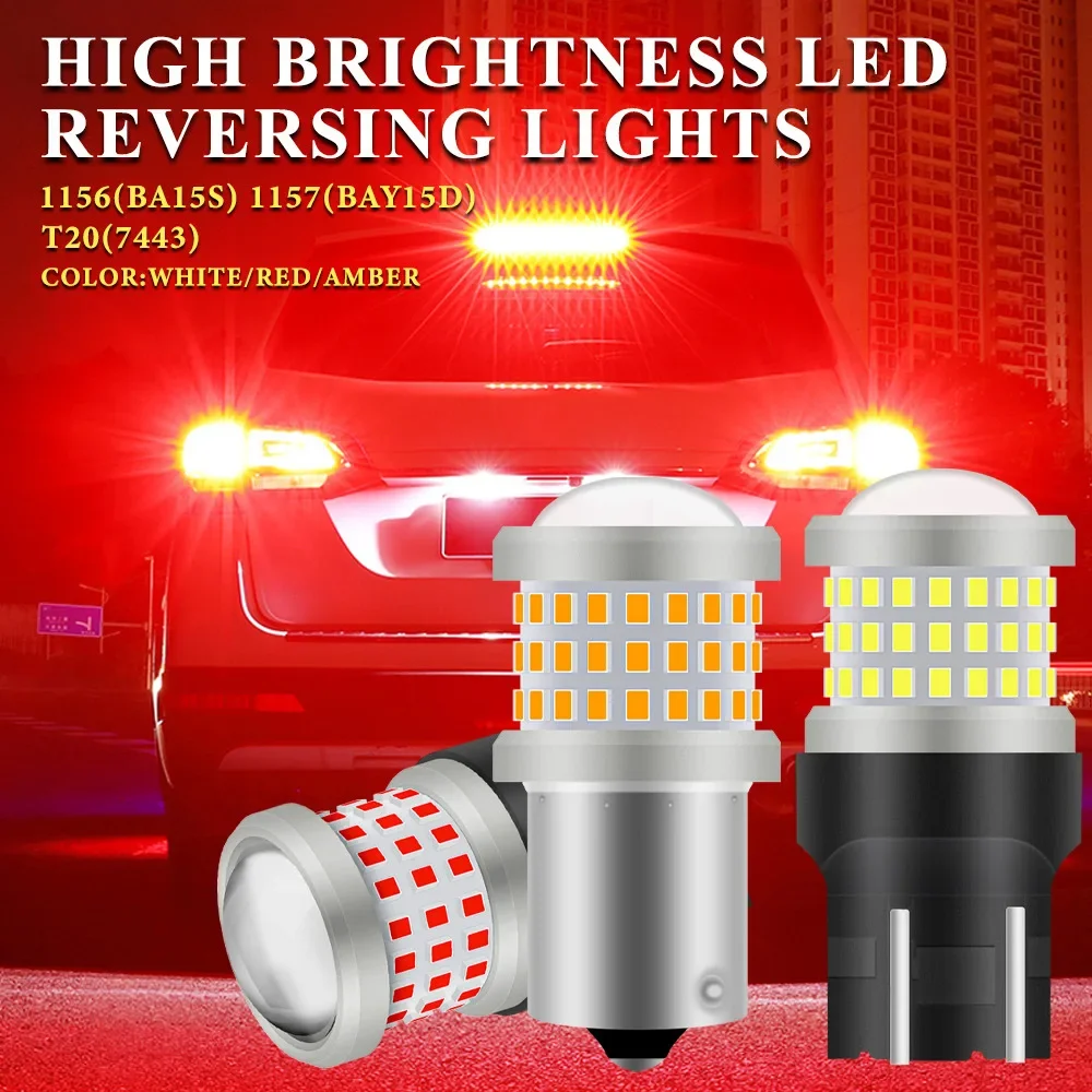 Bayerley Car LED Reversing Lights Brake Lights Turn Signal 1156/1157/7443/3157 Signal Lights 3157 3156 White Red Yellow 1200Lm