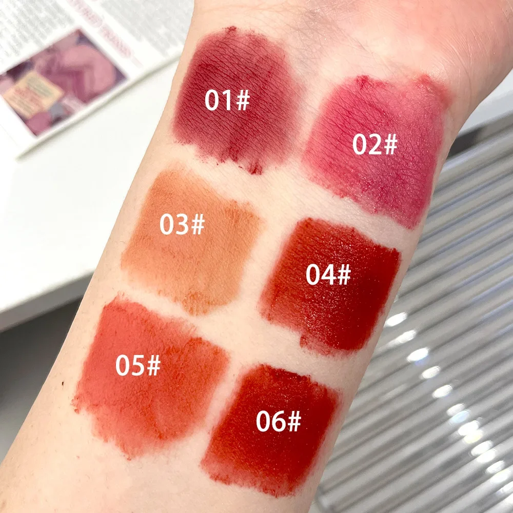 Red Sexy Waterproof Liquid Lipstick Matte Velvet Lip Mud Easy To Wear Long Lasting Non-Stick Cup  Mousse Cream Lipgloss Cosmetic