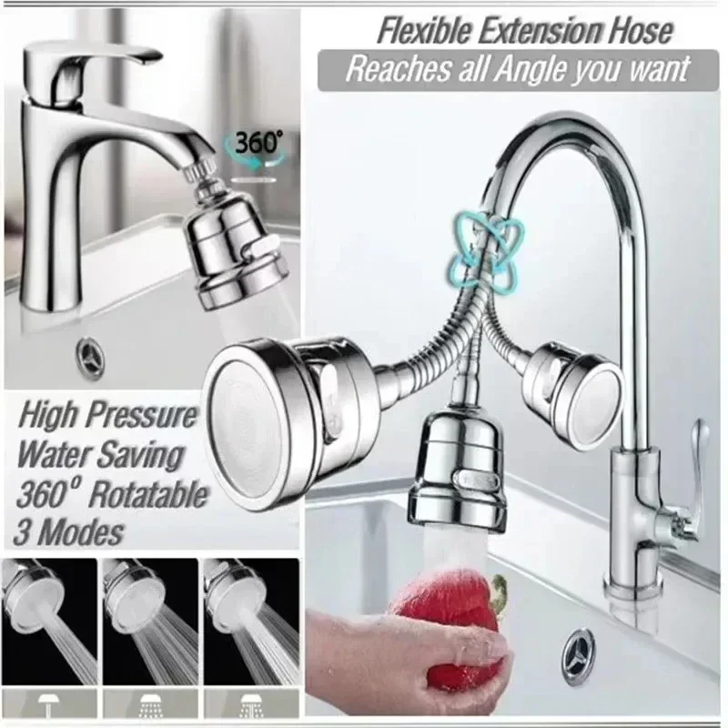 

3 Modes Universal Kitchen Faucet Extenders Adapter 360° Rotation Filter Kitchen Gadgets Spray Water Saving Tap Nozzle