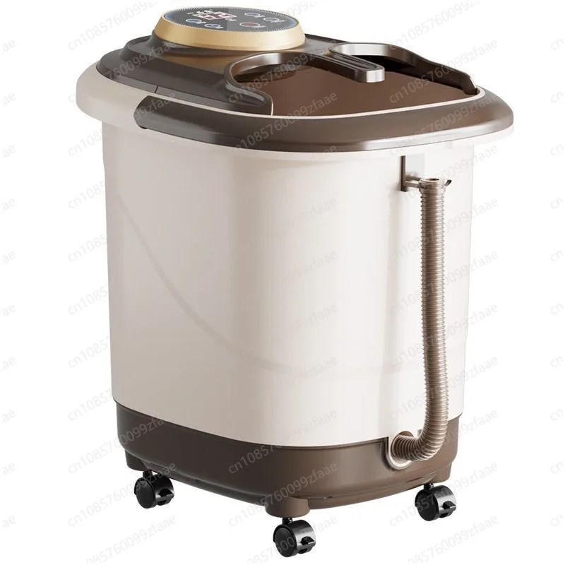 Electric Foot Spa Bath Massager Automatic Heating Foot Soak Tub With Wheels Drain Pipe For Home Relax