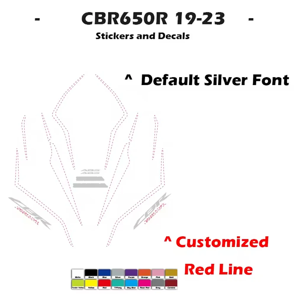 For Honda CBR650R CBR 650R CBR 650 R 2021-2023 OEM Replicas Full Car Line Sticker Custom Color Motorcycle Fairing Shell Decal