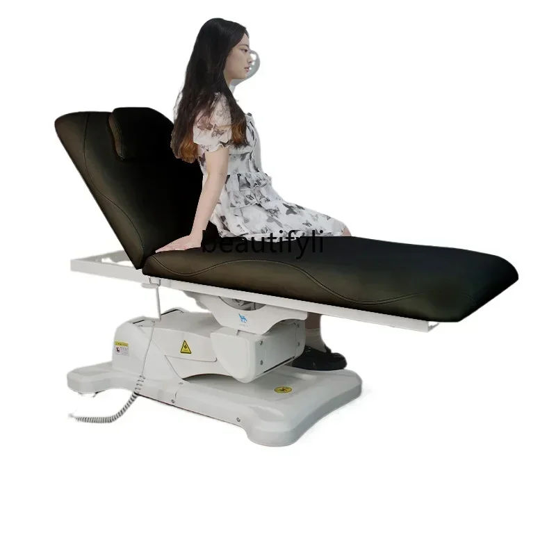 Electric massage bed, eyelash pattern embroidery bed, advanced beauty bed can be lifted and lowered for beauty salons