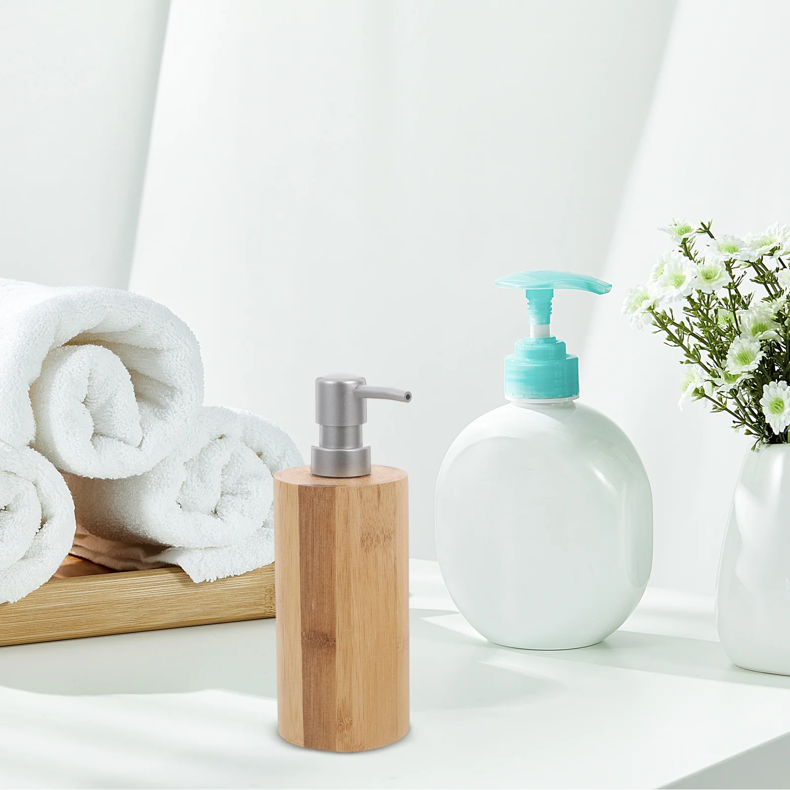 

Press Type Soap Dispenser Lotion Pump Bottle Thick Stable Base for Bathroom Kitchen Hand Soap Shampoo Refillable Liquid