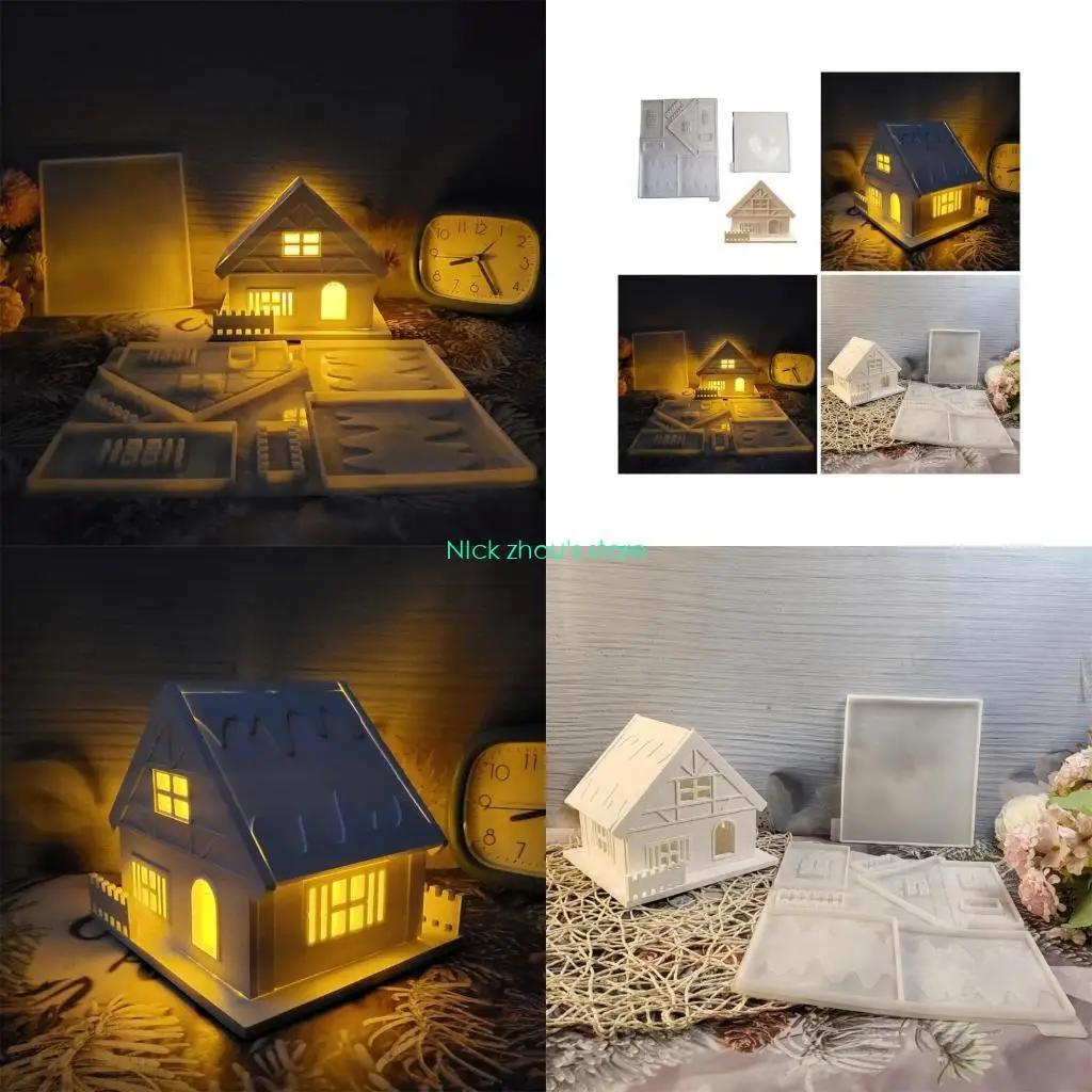 

E15E 3D Silicone Mold House Holder Moulds Handmade Crafting Moulds for Crafts and Home Decors with Unique Designs
