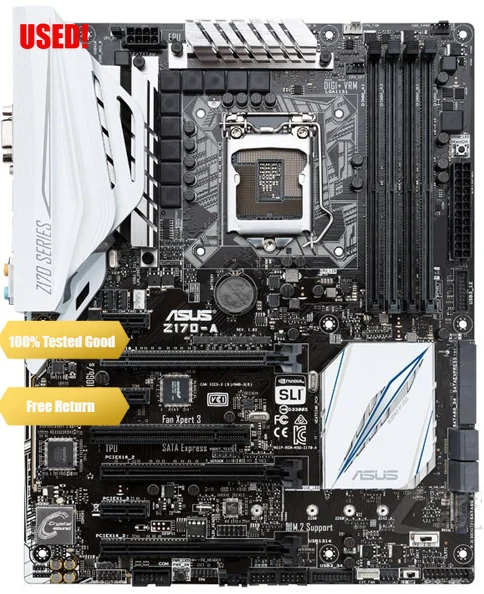 Asus Z170-A Desktop Motherboard Z170 Socket LGA 1151 i7 i5 i3 DDR4