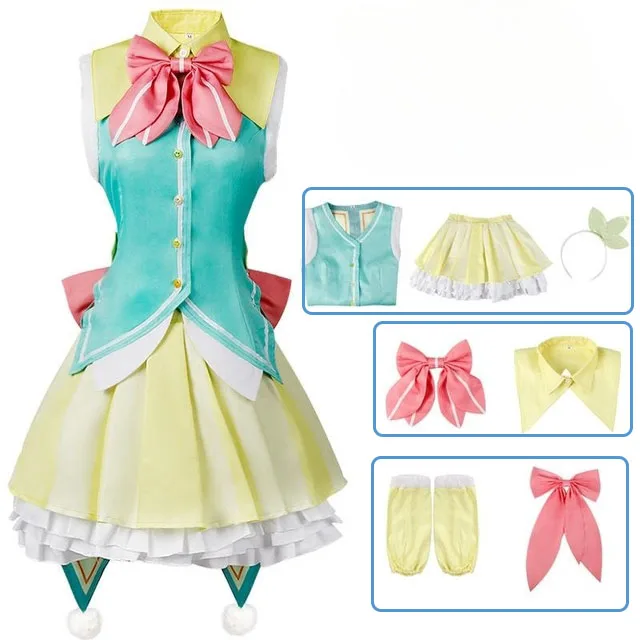 Wonderlands×Showtime Kusanagi Nene  Cosplay Costumes Colorful Stage Feat Uniform Skirt Suit Lovely Costume Role Play Wig Suit