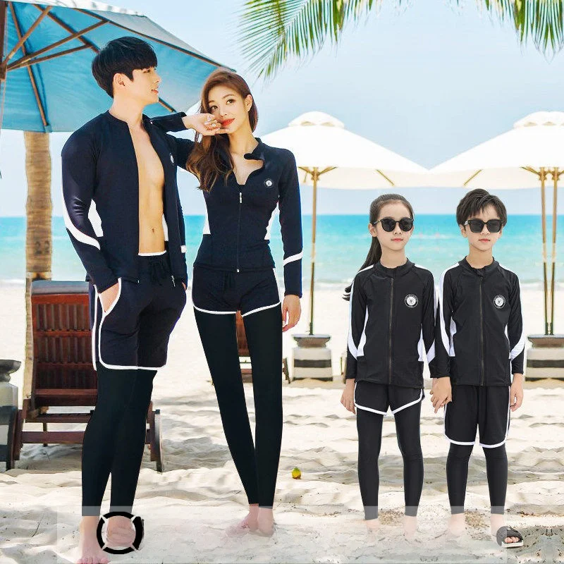 

Qui Dry Parent-Child Diving Suits Long Sve Surfing Swimming Suits for Couples And Children Underwater Clothing Nylon Mat...