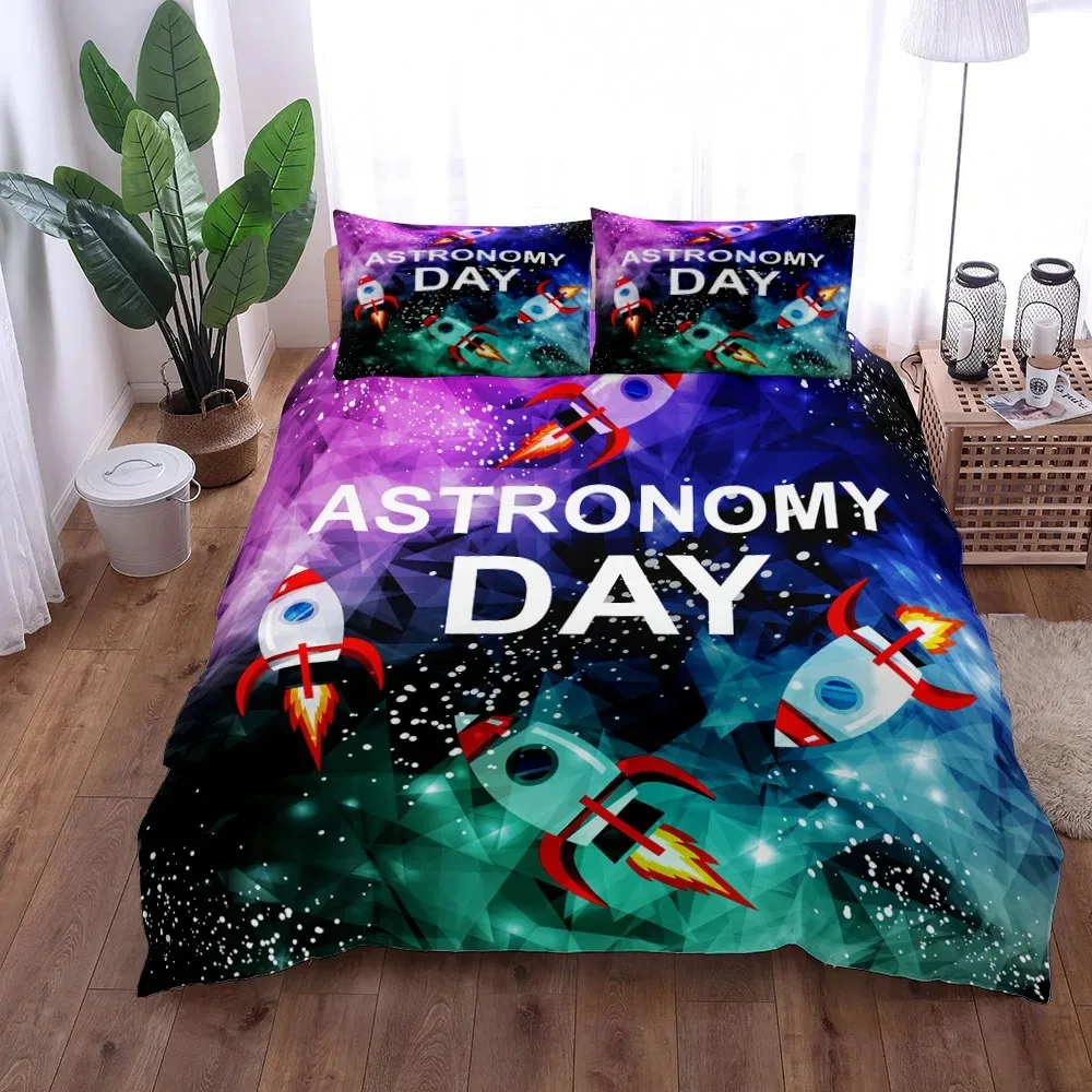 

Astronomy Day Duvet Cover Set King Queen Double Full Twin Single Size Bed Linen Set