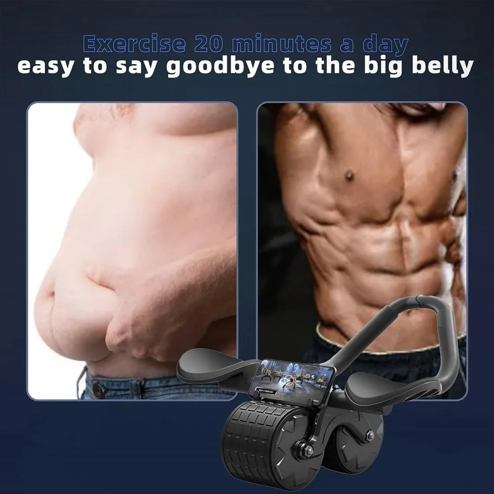 عجلة Ab Roller مع دعم الكوع، عجلة البطن ذات الارتداد التلقائي المطورة لدعم الكوع، 2 في 1 لوح وتمارين البطن #5