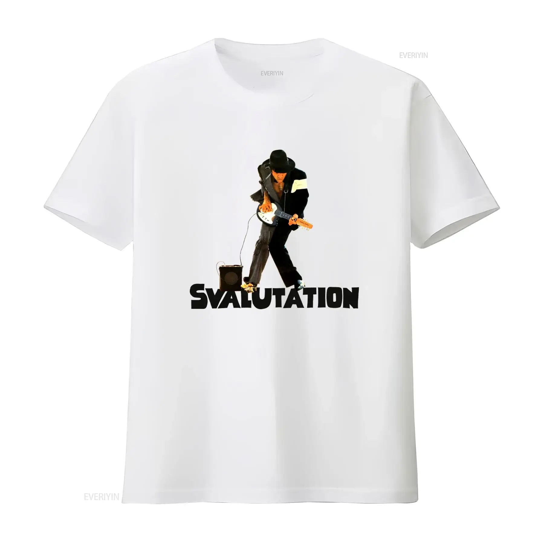 Adriano Celentano Molleggiato Svalutation Rock Guitarist Print T shirt FYA1 vintage Washed Slightly homme Stretched Stylish