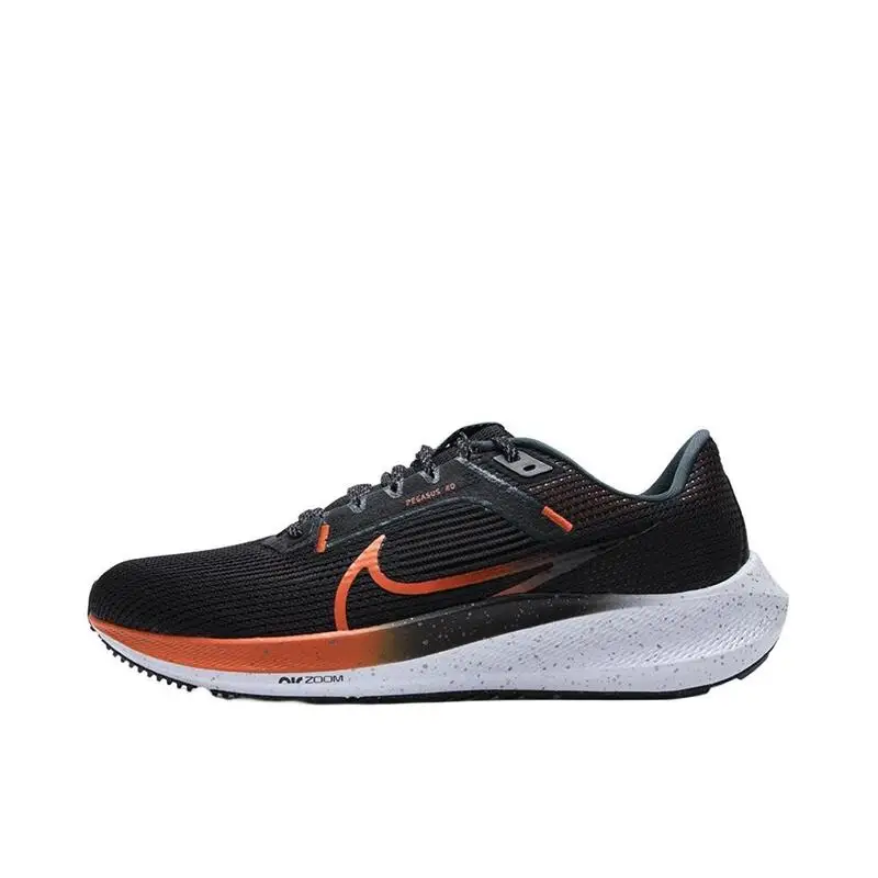 

Nike Air Zoom Pegasus 40 Brief Portable Non-Skidding Outdoors Snug LOW Leisure Running Shoes Black/Orange FQ8723-010