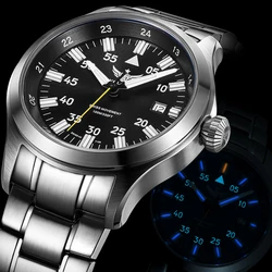 YELANG New Pilot H3 T100 Self Luminous Quartz Watches Waterproof 100m Sapphire Mirror Men's Watch Military Sports Watch V1021SS