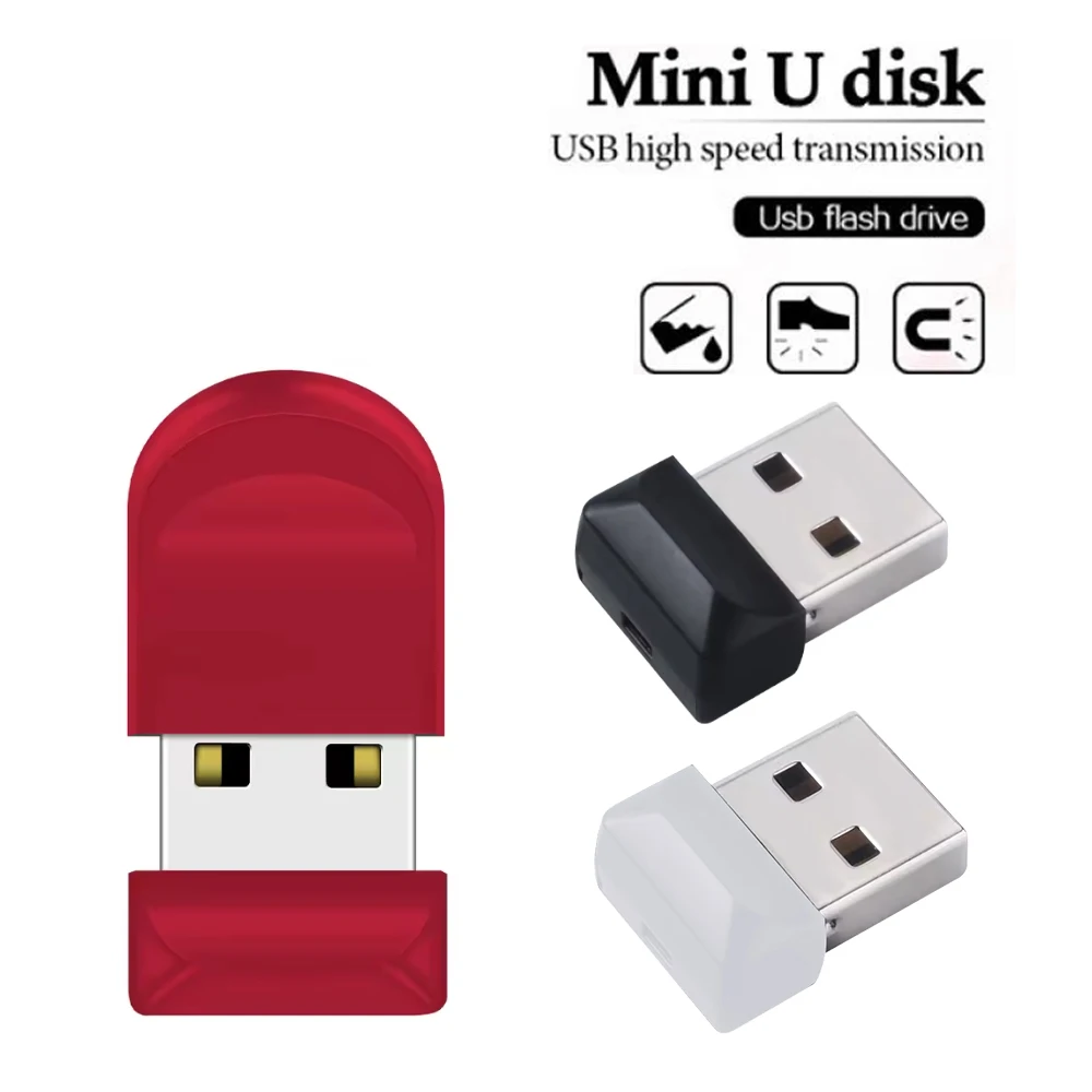 Super Mini USB Flash Drive Waterproof Pendrive 128GB 64GB 32GB 16GB 8GB Real Capacity USB 2.0 Memory Stick Thumbdrive USB Flash