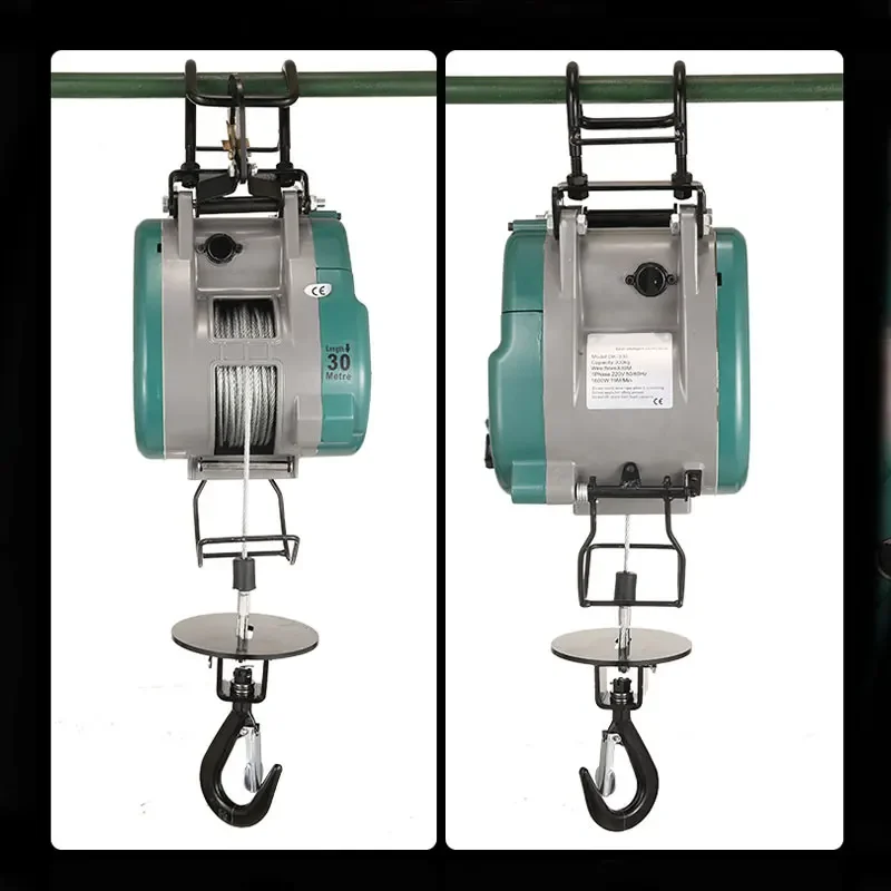 500KG 360KG hoist New upgraded double-hole small King Kong electric hoist hanging wire rope portable lift 220v crane